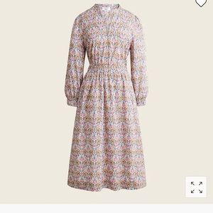 J. Crew Cinched-Waist Midi Dress in Liberty* Honeysuckle Floral NWT